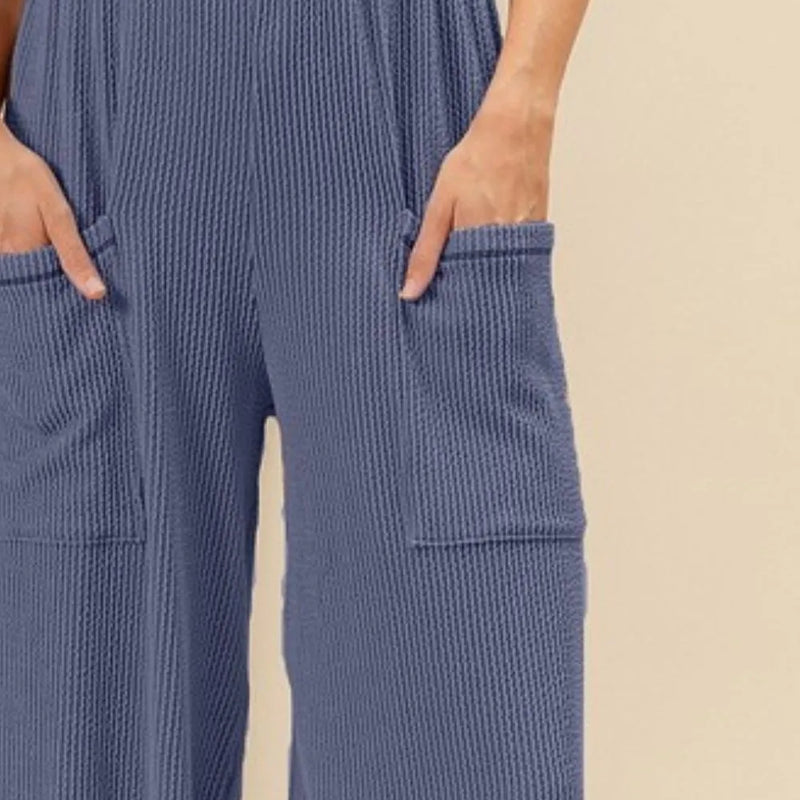 BiBi 2tone Cord Rib Waist Band Side Pocket Pants
