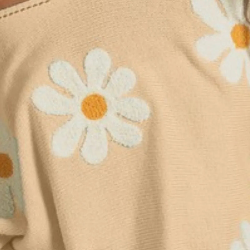 BiBi Flower Embroidery Loose Fit Knit Top