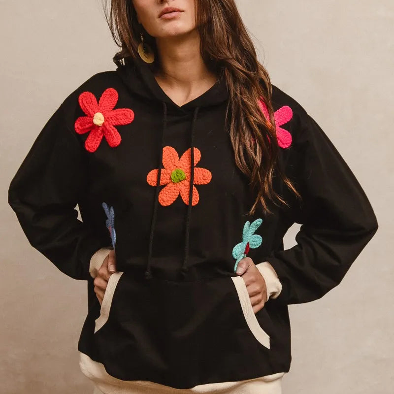 BiBi Patched Hoodie Top