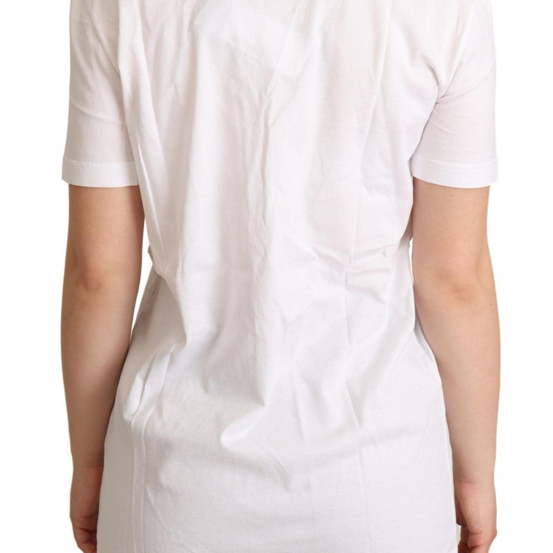 Dolce & Gabbana White Cotton Silk I'm In Love Top T-shirt