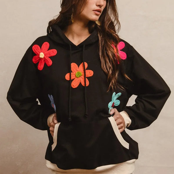 BiBi Patched Hoodie Top