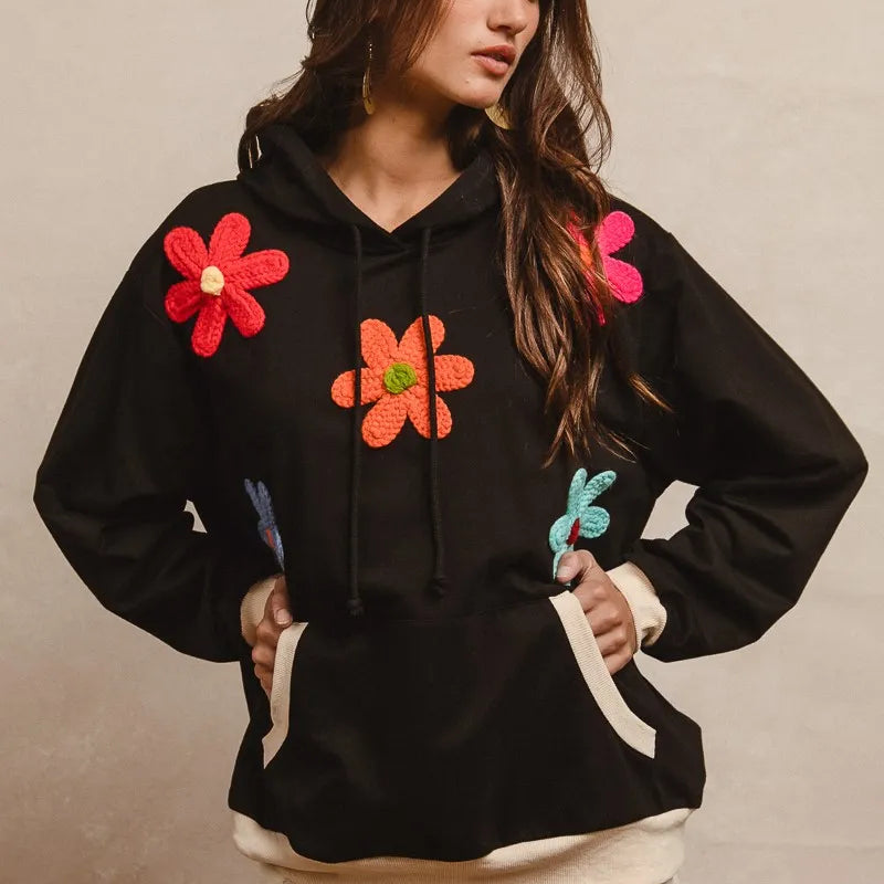 BiBi Patched Hoodie Top