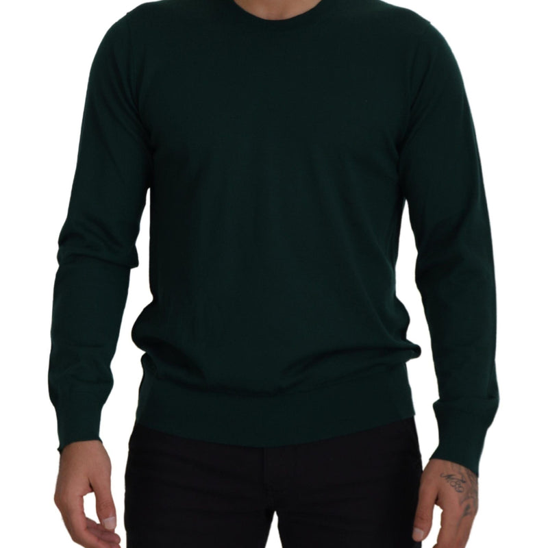 Dolce & Gabbana Green Cashmere Crewneck Pullover Sweater