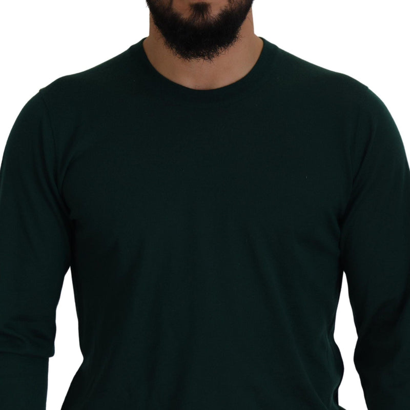 Dolce & Gabbana Green Cashmere Crewneck Pullover Sweater