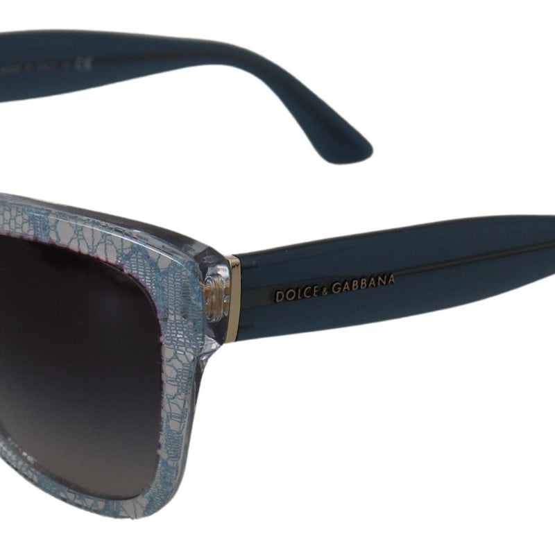 Dolce & Gabbana Blue Lace Acetate Rectangle Shades DG4226 Sunglasses