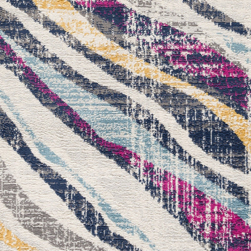 10' Blue And Gold Abstract Runner Rug