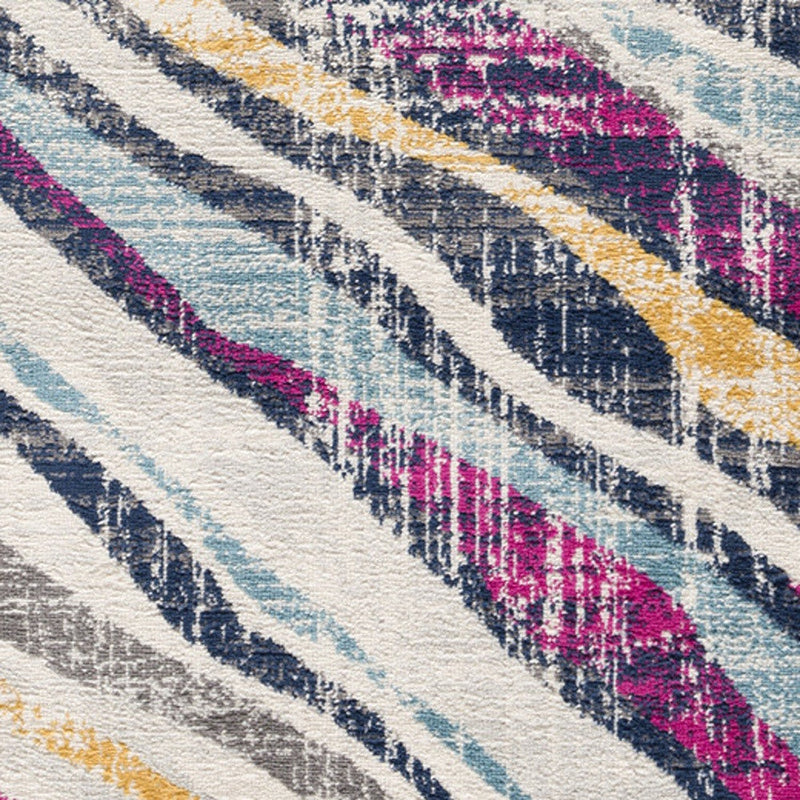 10' Blue And Gold Abstract Runner Rug