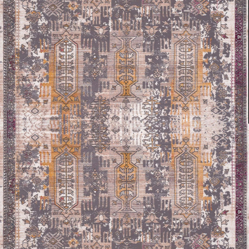 10' Runner Gray and Ivory Oriental Power Loom Runner Rug