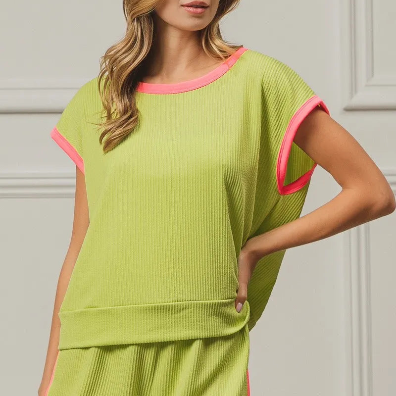 BiBi Cord Rib with Band Side Slit Shorts