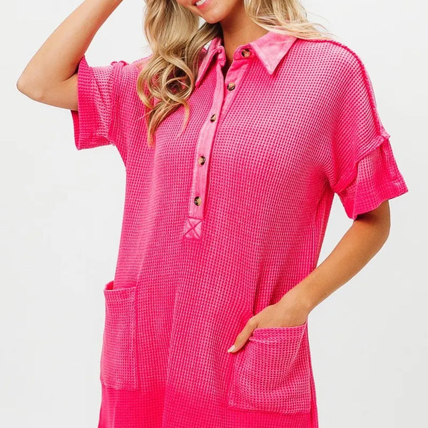 BiBi Dip Dye Mineral Washed Knit Dress