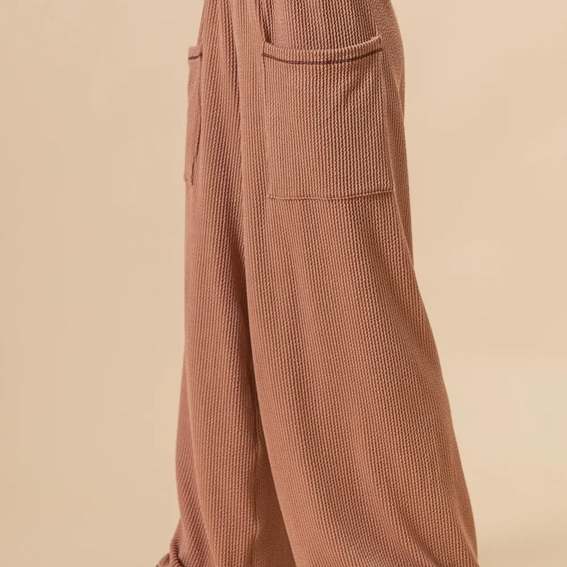 BiBi 2tone Cord Rib Waist Band Side Pocket Pants