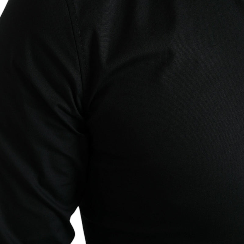 Dolce & Gabbana Black Cotton Stretch Slim Formal Dress Shirt