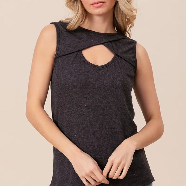 BiBi Baby Rib Knit Front Sut Out Detailed Sleeveless
