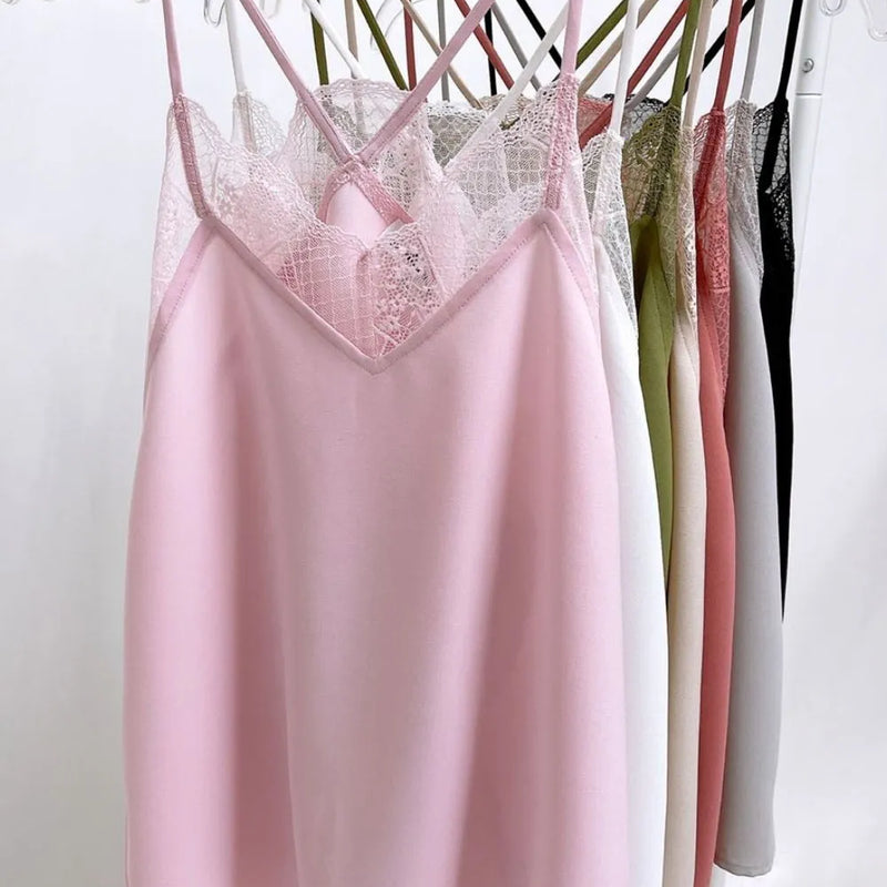 BiBi Lace Cami Solid Tank Top