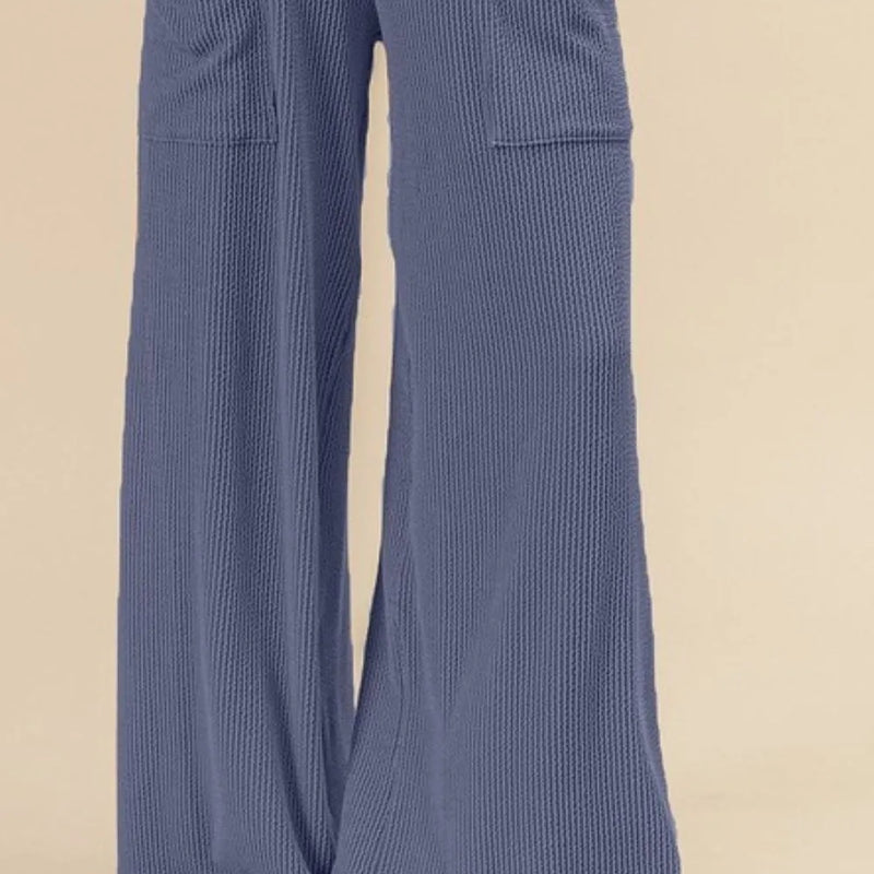BiBi 2tone Cord Rib Waist Band Side Pocket Pants