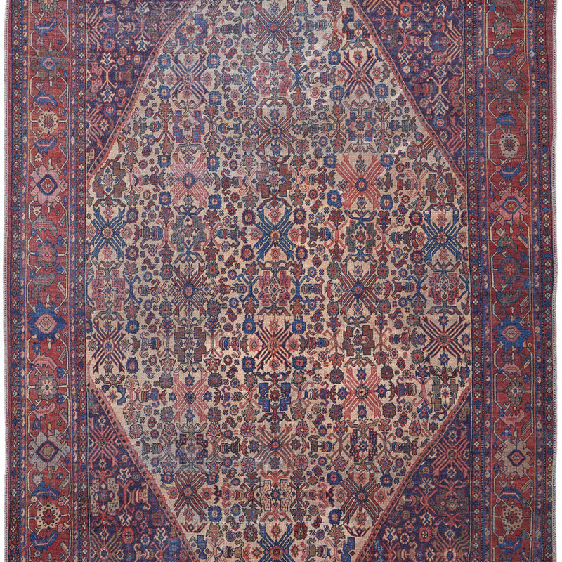 10' X 14' Ivory and Blue Floral Power Loom Area Rug