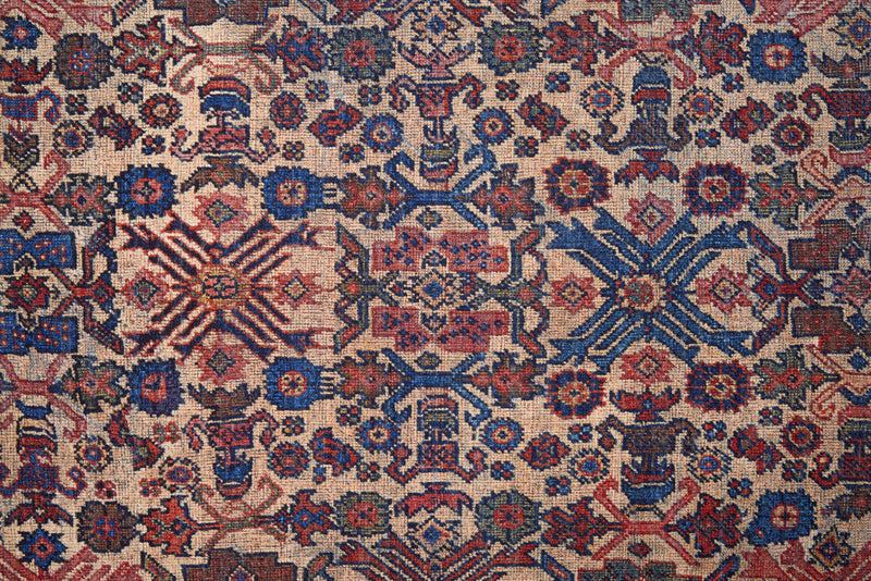 10' X 14' Ivory and Blue Floral Power Loom Area Rug
