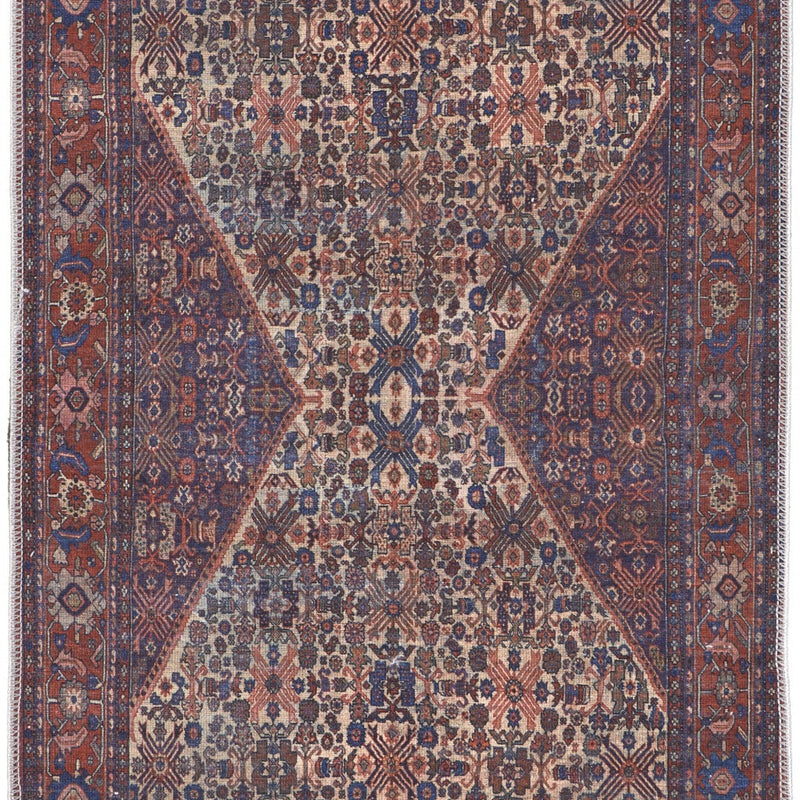 10' X 14' Ivory and Blue Floral Power Loom Area Rug