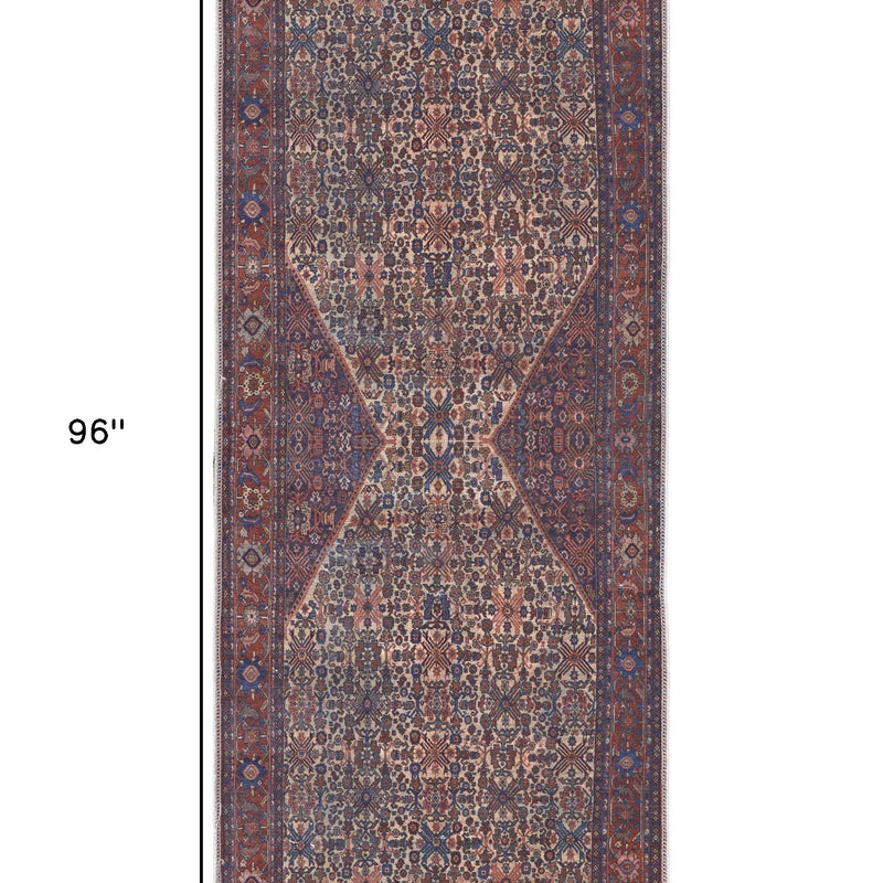10' X 14' Ivory and Blue Floral Power Loom Area Rug
