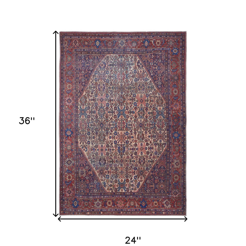 10' X 14' Ivory and Blue Floral Power Loom Area Rug