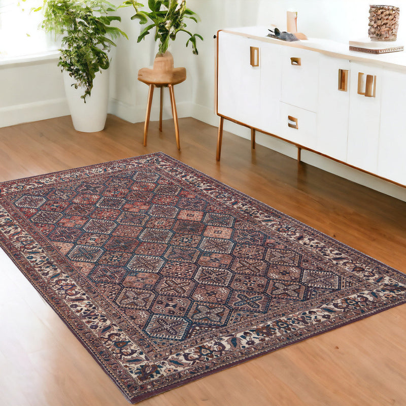 10' X 14' Ivory and Blue Floral Power Loom Area Rug