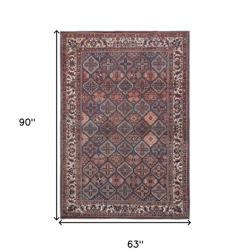 10' X 14' Ivory and Blue Floral Power Loom Area Rug