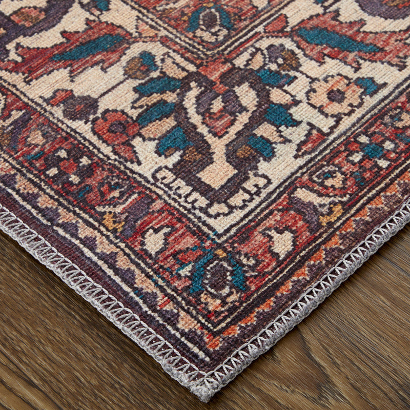 10' X 14' Ivory and Blue Floral Power Loom Area Rug
