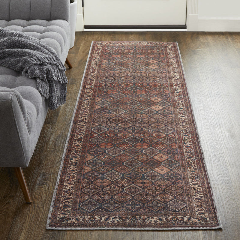 10' X 14' Ivory and Blue Floral Power Loom Area Rug