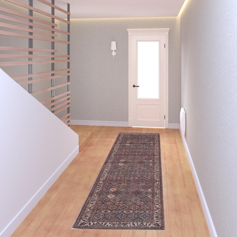 10' X 14' Ivory and Blue Floral Power Loom Area Rug