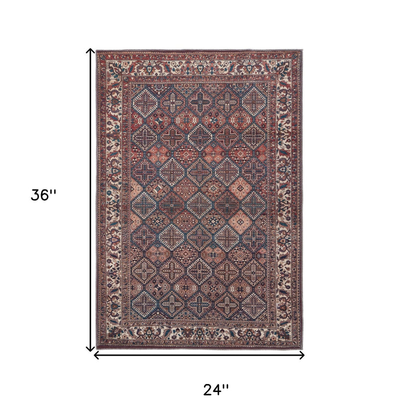 10' X 14' Ivory and Blue Floral Power Loom Area Rug