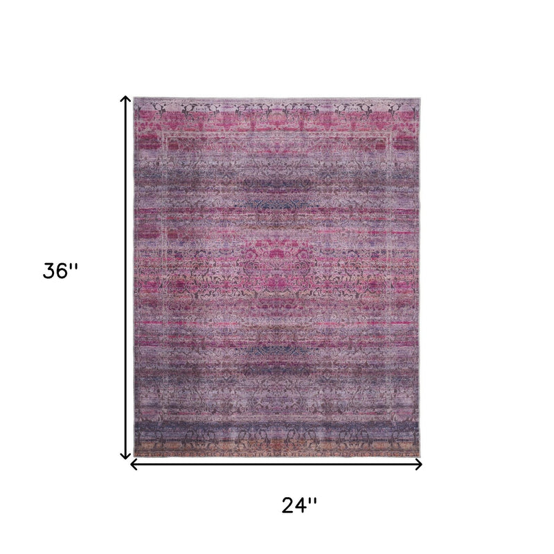 10' X 14' Pink And Purple Floral Power Loom Area Rug