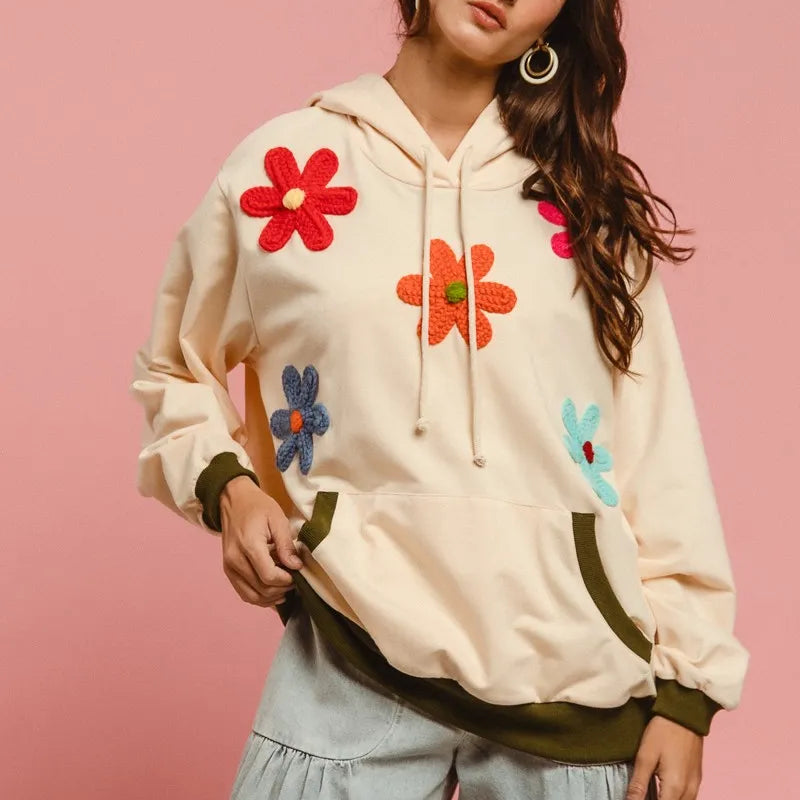BiBi Patched Hoodie Top