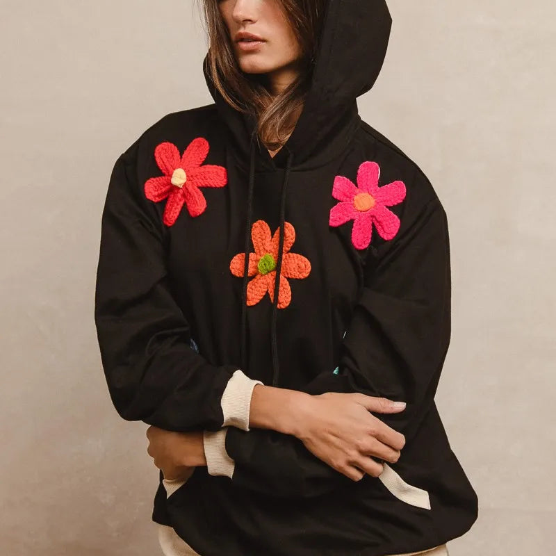BiBi Patched Hoodie Top