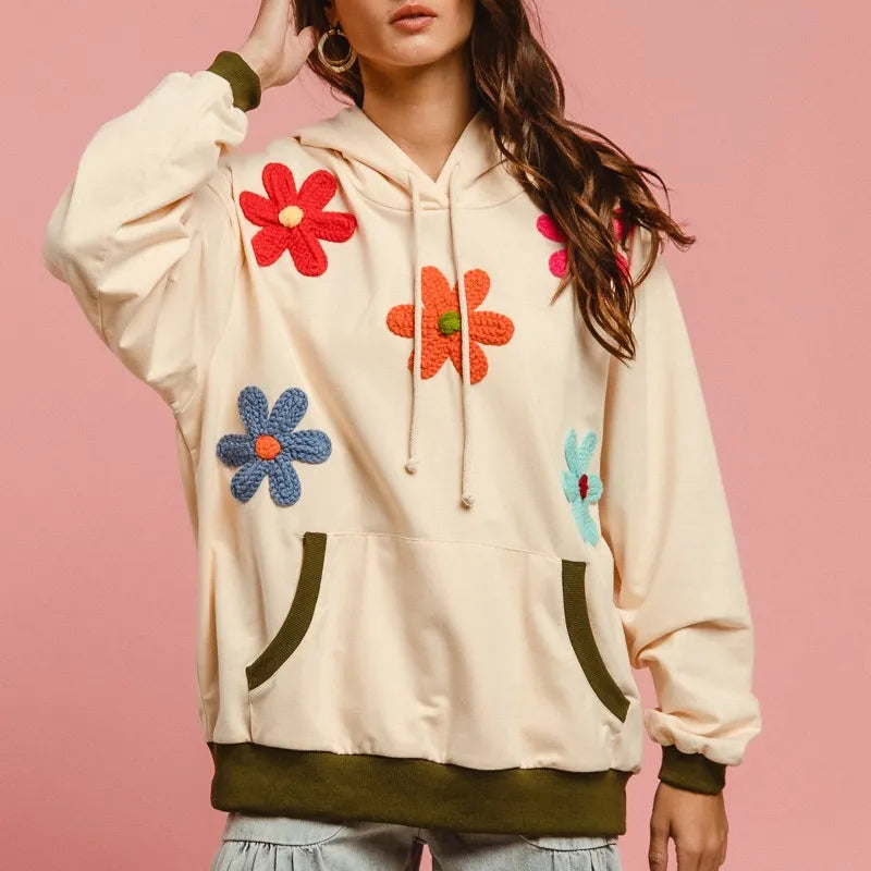BiBi Patched Hoodie Top