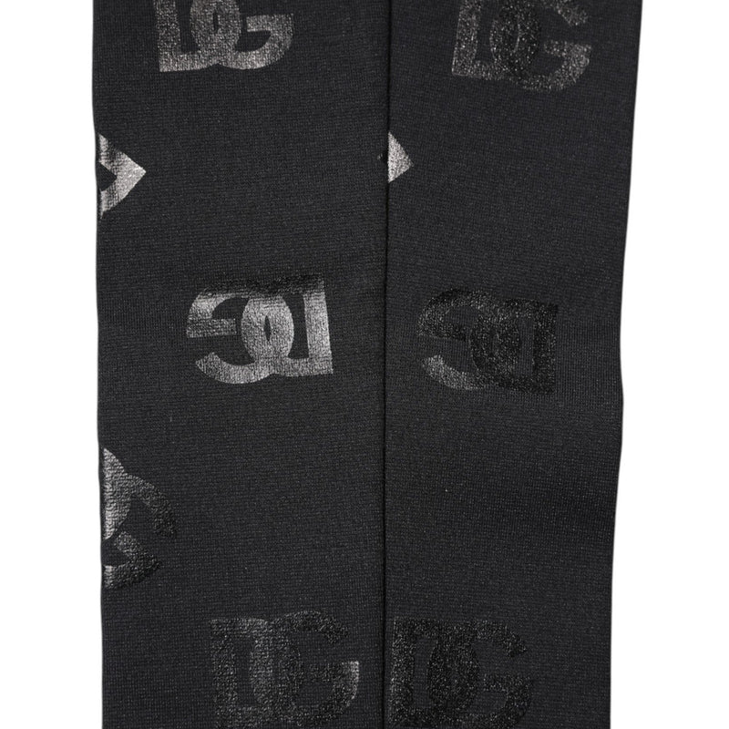 Dolce & Gabbana Black DG Logo Monogram Wool Stretch Arm Sleeves