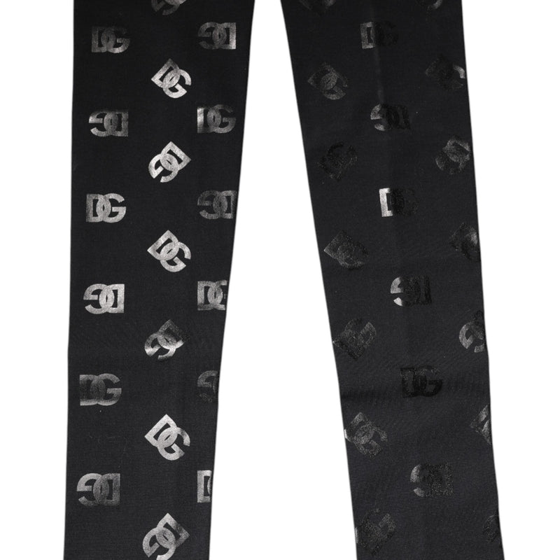 Dolce & Gabbana Black DG Logo Monogram Wool Stretch Arm Sleeves