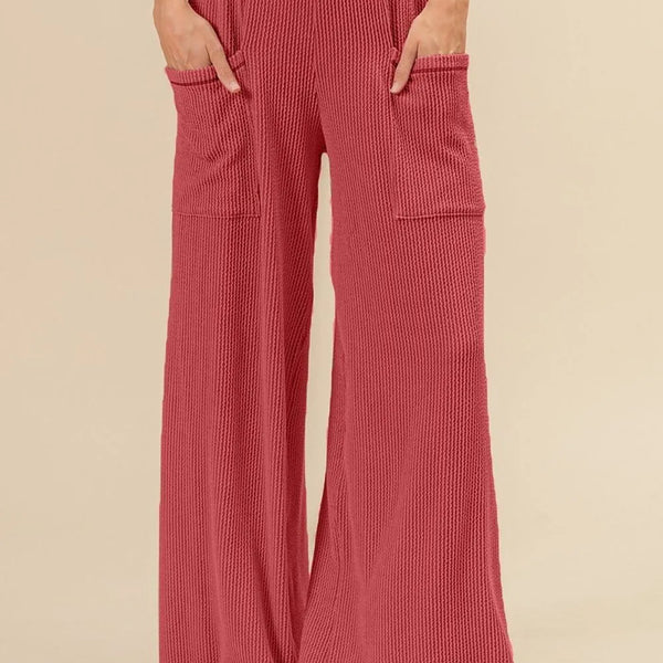 BiBi 2tone Cord Rib Waist Band Side Pocket Pants