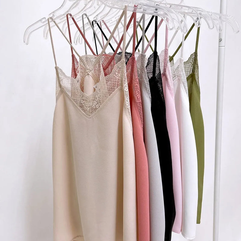 BiBi Lace Cami Solid Tank Top