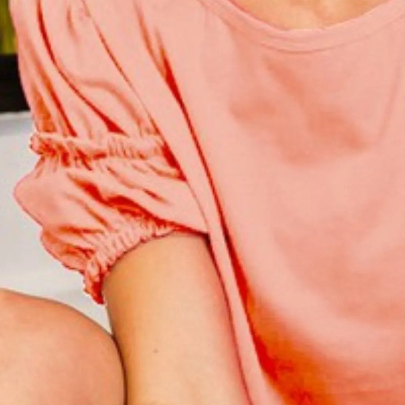 BiBi Cotton Span Shrring Detailed Round Neck Top