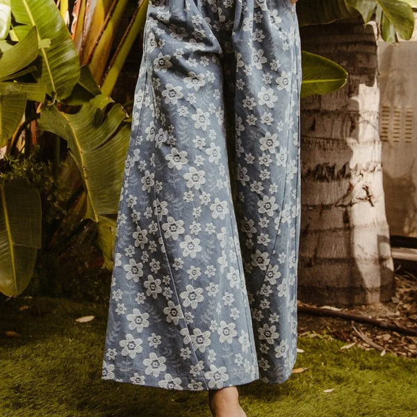 BiBi Floral Texture Wide Leg Jeans