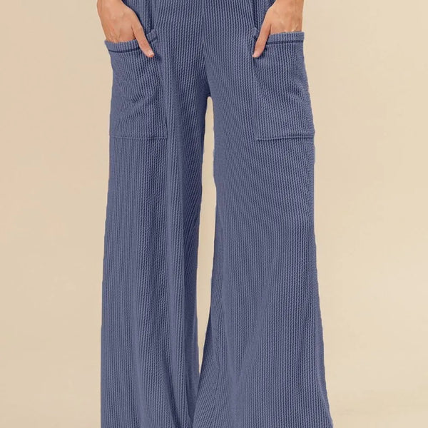 BiBi 2tone Cord Rib Waist Band Side Pocket Pants
