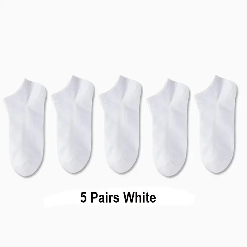 10 Pairs Women/Men Boat Socks Invisible Low Cut Silicone Non-slip Summer No-show Ankle Socks Solid Color Casual Breathable