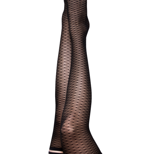 Beth Ann: A Deliciously Modern Take on Traditional Black Fishnet Thigh Highs. Petite to Plus Size
