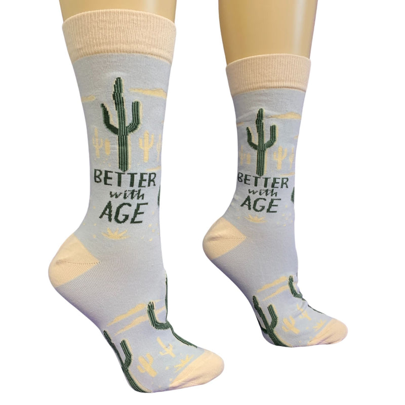 Better With Age Socks | Cactus Plants Illustration