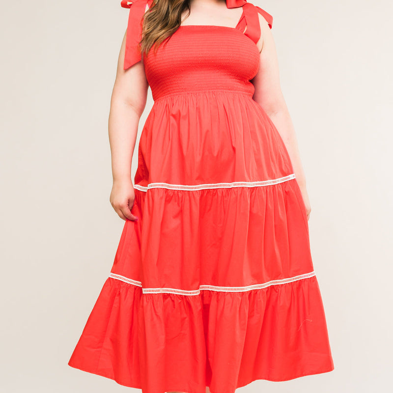 BETTER THAN EVER POPLIN MIDI DRESS
