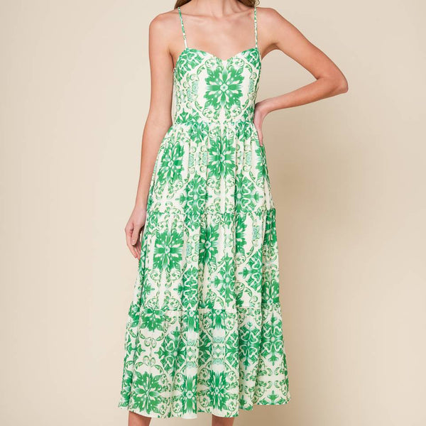 BEYOND ELEGANT WOVEN MIDI DRESS