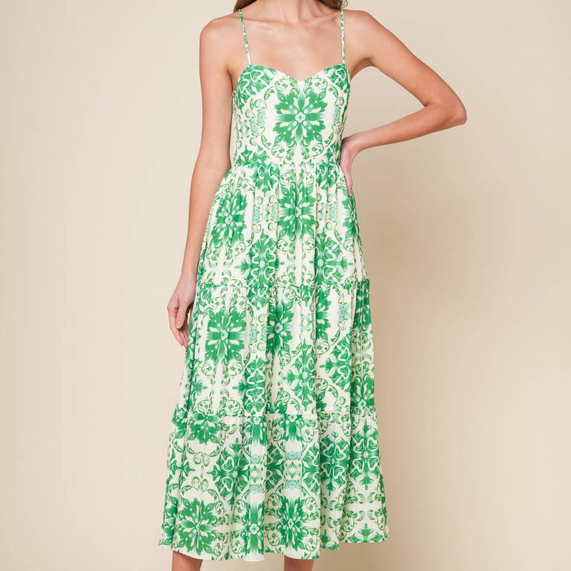 BEYOND ELEGANT WOVEN MIDI DRESS