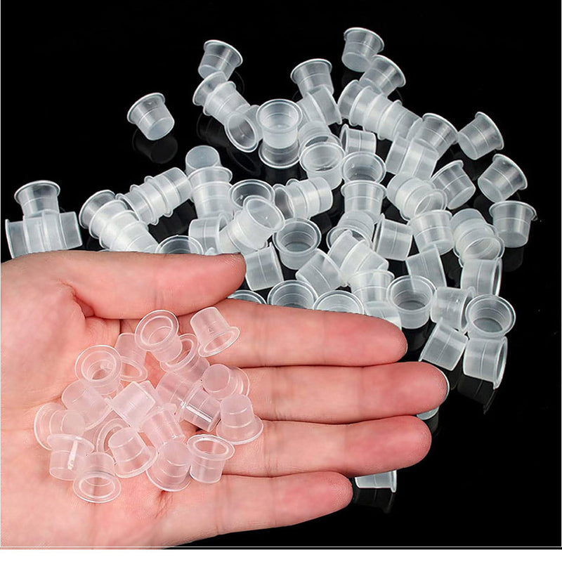 100pcs S/M/L Disposable Tattoo Ink Cups Plastic Pigment Clear Holder Container Caps Tattoo Permanent Makeup Microblading Supply
