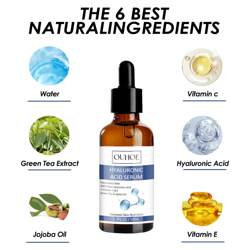 Ouhoe 50ml Hyaluronic Acid Anti Aging Face Serum Moisturizing Repair Redness Firming Facial Shrink Pores Skin Hydrating Serum