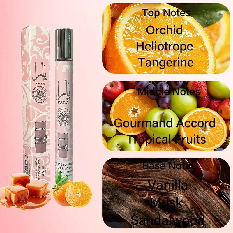 100% Original 35ml Yara Perfume Women's Man's 24 Hours Lasting Fragrance Spray Cologne Perfume Yara Moi Tous Asad Christmas Gift